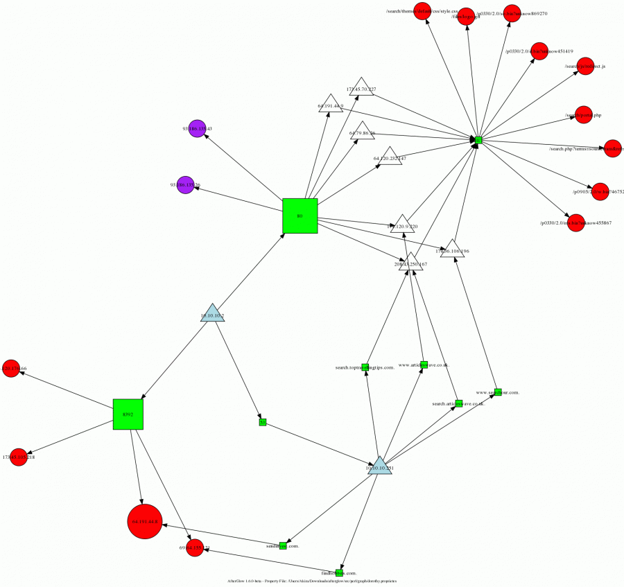 Zombie network activity representation by Dorothy
